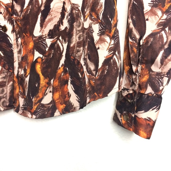 NY&C Fall blouse button down dress shirt camel tan - Picture 3 of 7